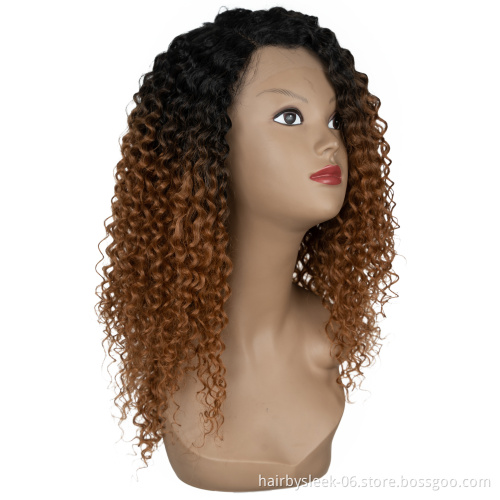 Afro Kinky Curly 24 Inch brown Synthetic HD Lace Wig Heat Resistance High Temperature Middle Part Lace Front Synthetic Hair Wigs